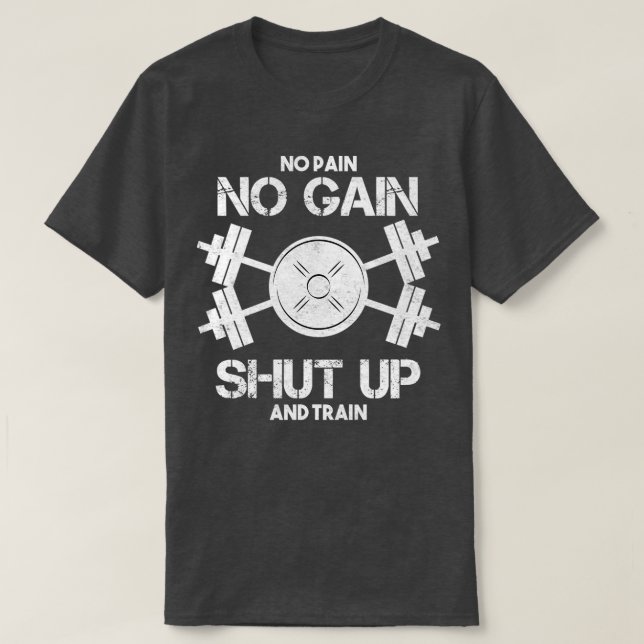 T-shirt Pas de douleur Pas de gain Fitness Sport sain 1 (Design devant)