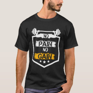 T-shirt Pas de douleur Pas de gain Gym entraînement Fitnes