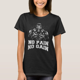 T-shirt Pas de douleur Pas de gain Gym Muskel Bodybuilding