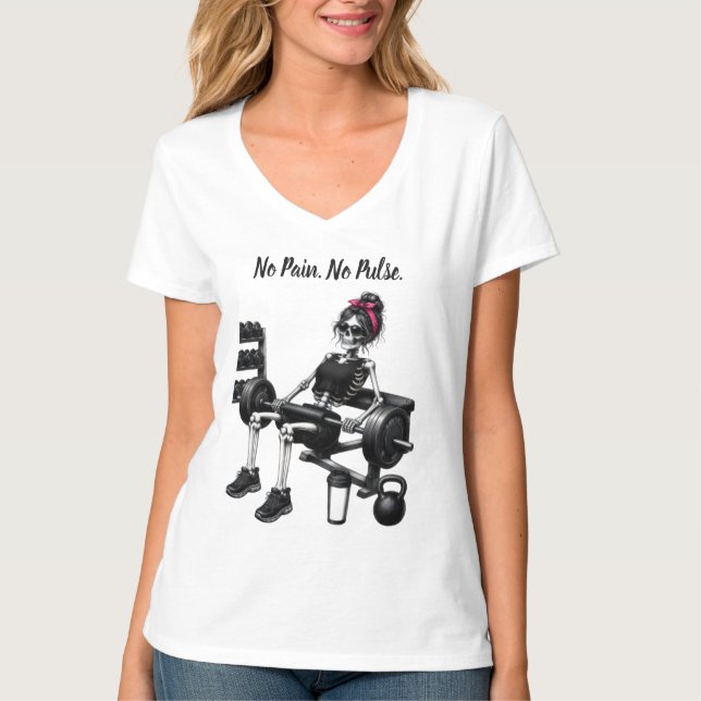 T-shirt Pas de douleur. Pas de pouls (Devant)