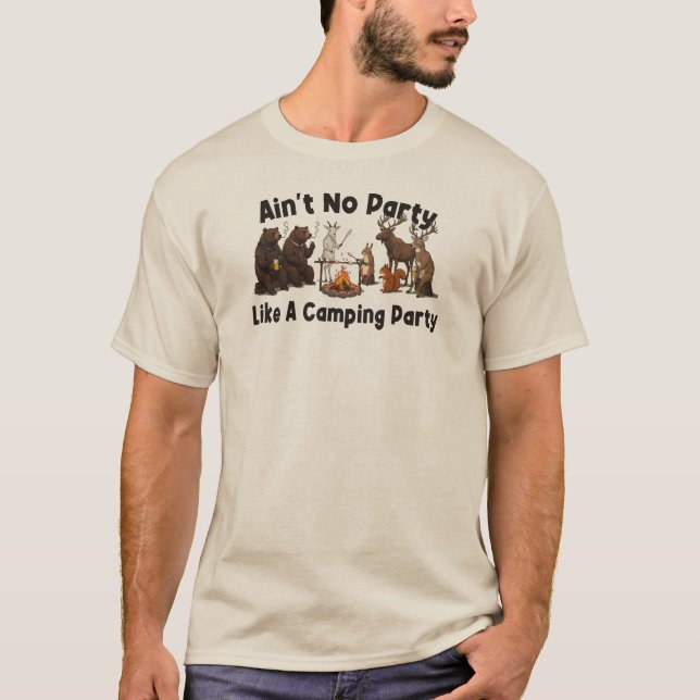 T-shirt Pas de fête comme une fête de camping (Devant)