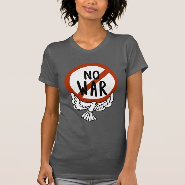 T-shirt Pas de guerre avec la colombe (Devant)