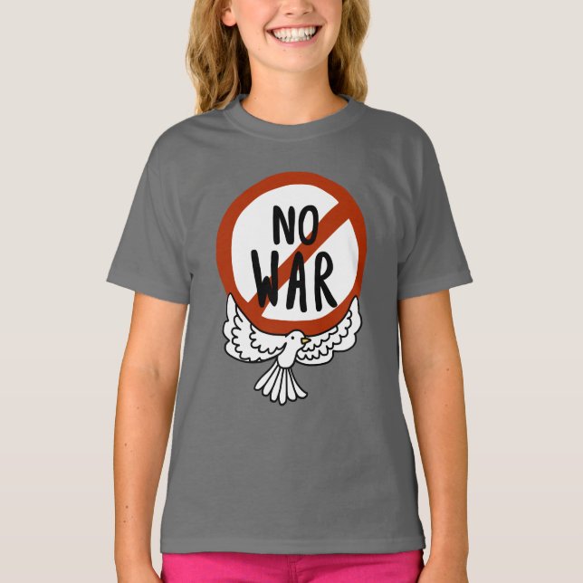 T-shirt Pas de guerre avec la colombe (Devant)