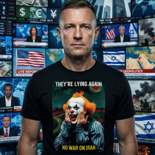 T-shirt Pas de guerre contre l'Iran Anti Néoconservateur F