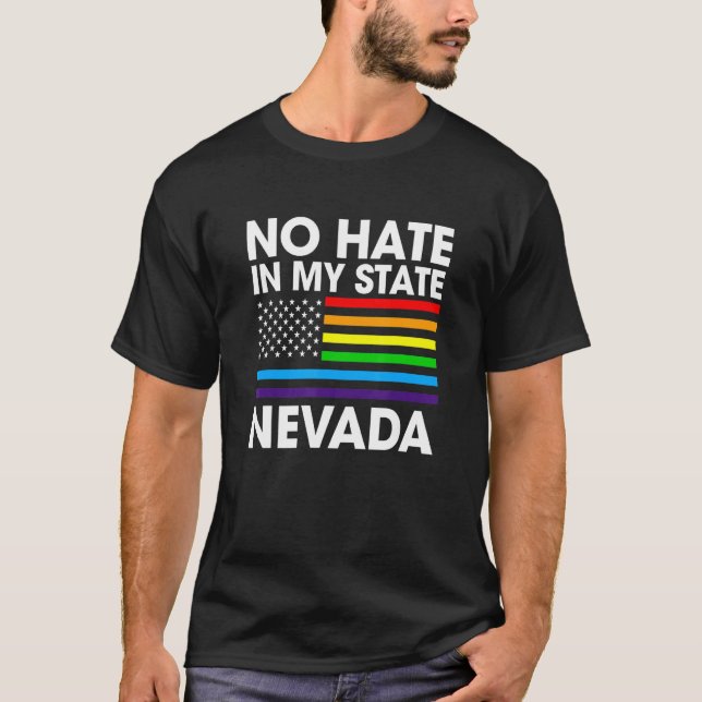 T-shirt Pas De Haine Dans Mon Etat Lgbt Nevada Pride Nv Ga (Devant)