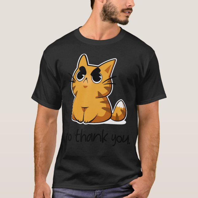 T-shirt Pas de Merci - Chat mou en colère (Devant)