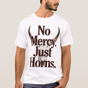 T-shirt Pas de miséricorde, juste des cornes Crâne de long