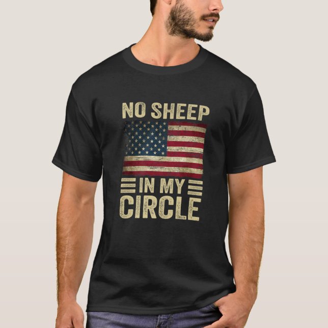T-shirt Pas de mouton dans mon cercle drapeau américain Vi (Devant)