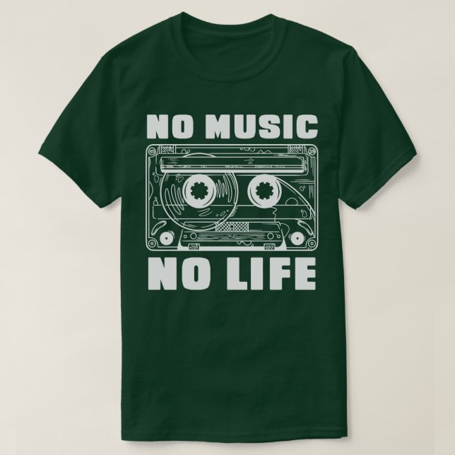 T-shirt Pas de musique Pas de vie Cassette (Design devant)