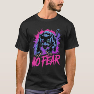 T-shirt Pas de Peur Black Panther Art Néon Synthwave Préda