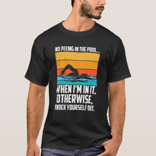 T-shirt Pas de pipi dans la piscine Nageur vintage pipi