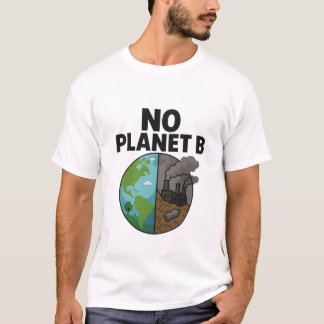 T-shirt Pas de planète B Terre Contraste Bold Eco Sensibil