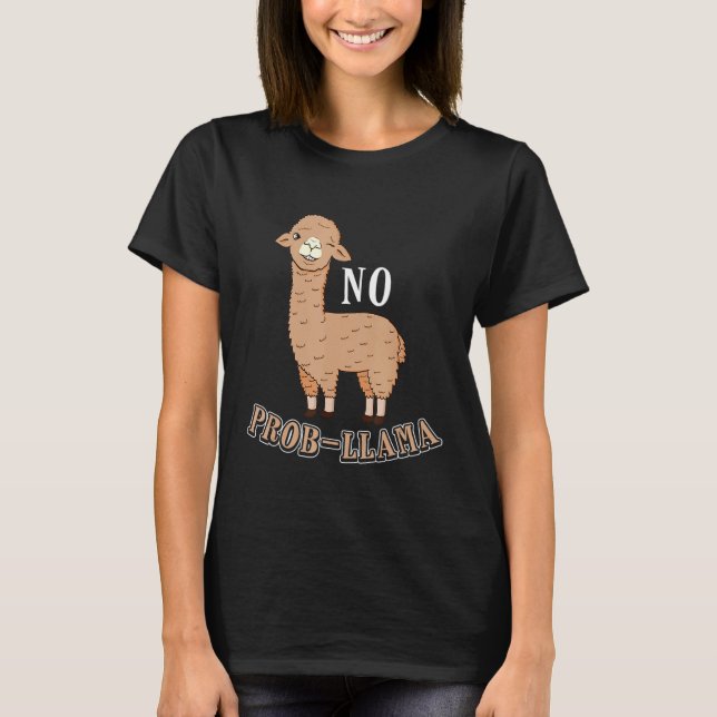T-shirt Pas de Prob Llama Alpaca Problème de Wink Winking (Devant)