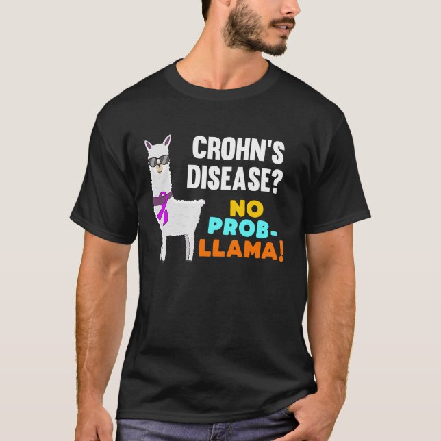T-shirt Pas de Prob Llama Crohn La Maladie Survivor Awa (Devant)