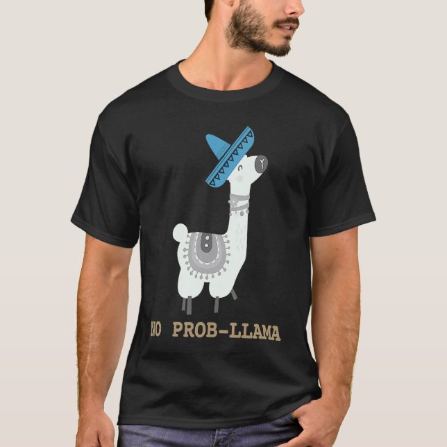 T-shirt PAS DE PROBLÈME LLAMA drôle pas de problème lama (Devant)