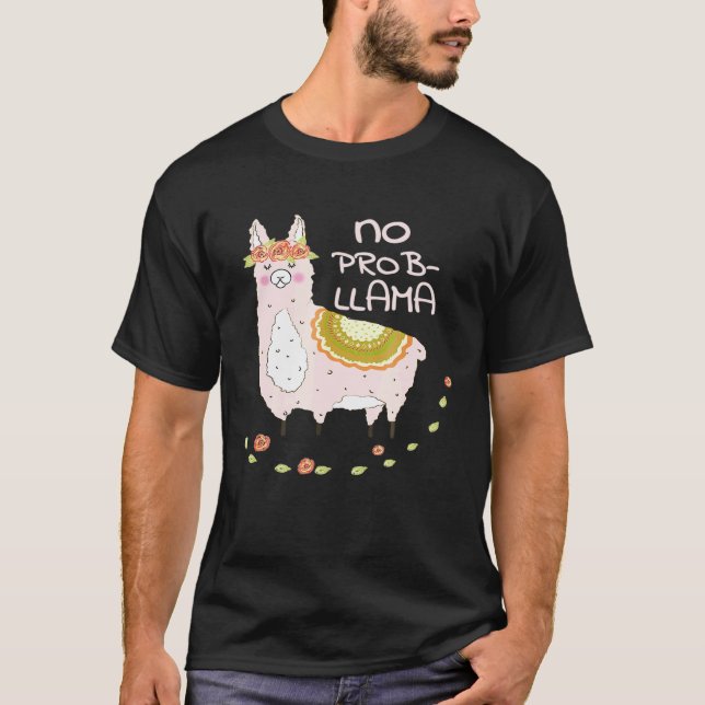 T-shirt Pas de problème Llama Llama amoureux d'alpaca (Devant)
