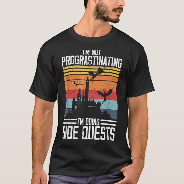 T-shirt Pas de procrastination des quêtes latérales RPG Ga (Devant)