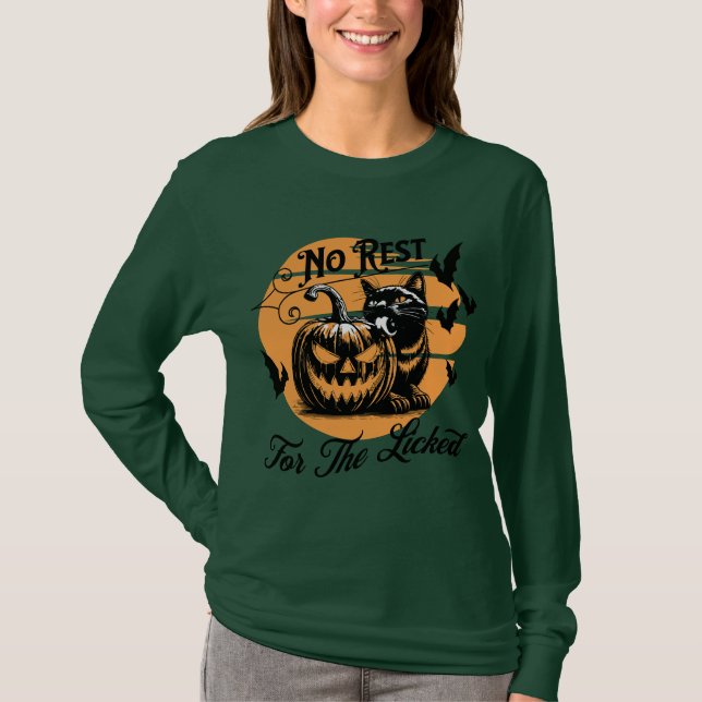 T-shirt Pas de repos pour le pull-overs à Halloween (Devant)