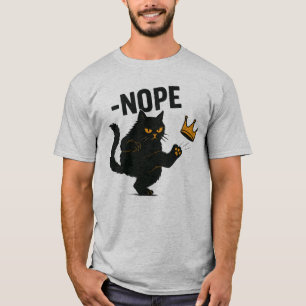T-shirt Pas De Rois En Amérique Chat Noir Drôle Kicking Cr
