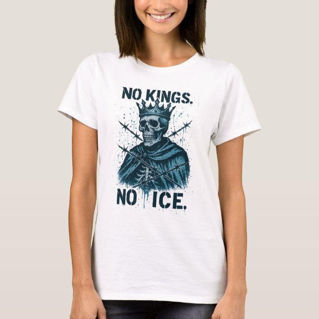 T-shirt Pas de rois en Amérique, pas de manifestation pour (Devant)