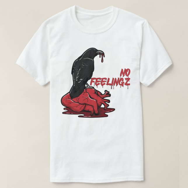 T-shirt Pas de sentiments Oiseau Coeur rouge (Design devant)