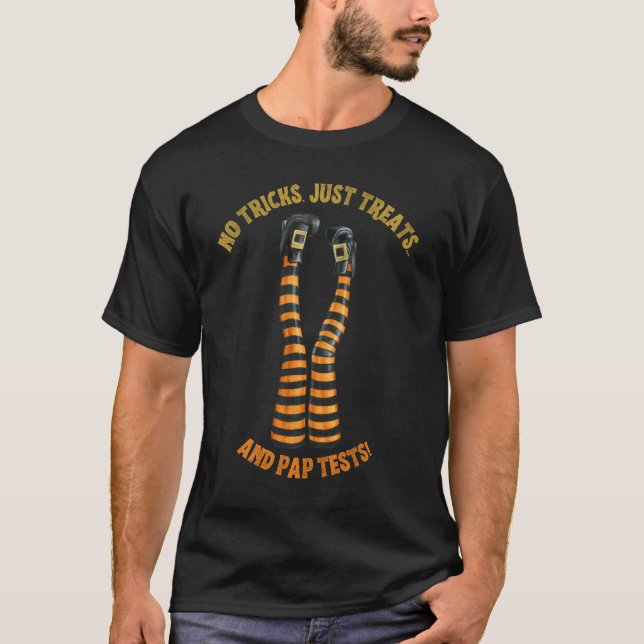 T-shirt Pas de tours juste des friandises... Et des tests  (Devant)