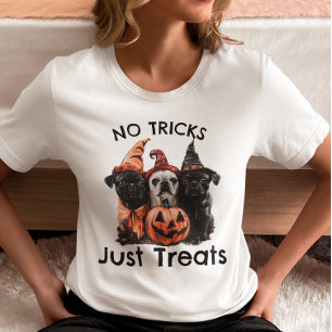 T-shirt Pas de tours, juste des friandises Halloween Chien