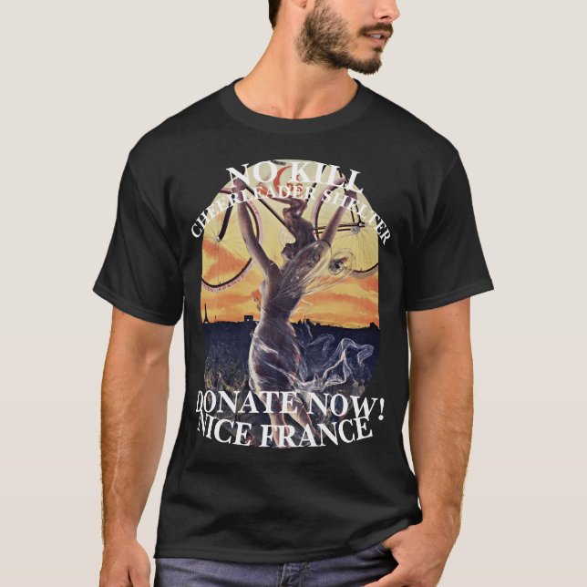 T-SHIRT PAS DE TUER POM-POM GIRL ABRI NICE FRANCE (Devant)
