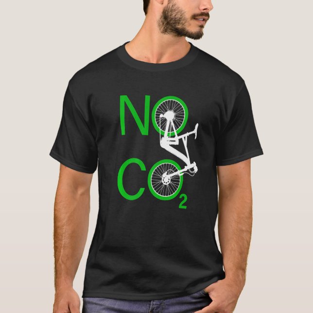 T-shirt Pas De Vélo CO2 Contre Le Changement Climatique (Devant)