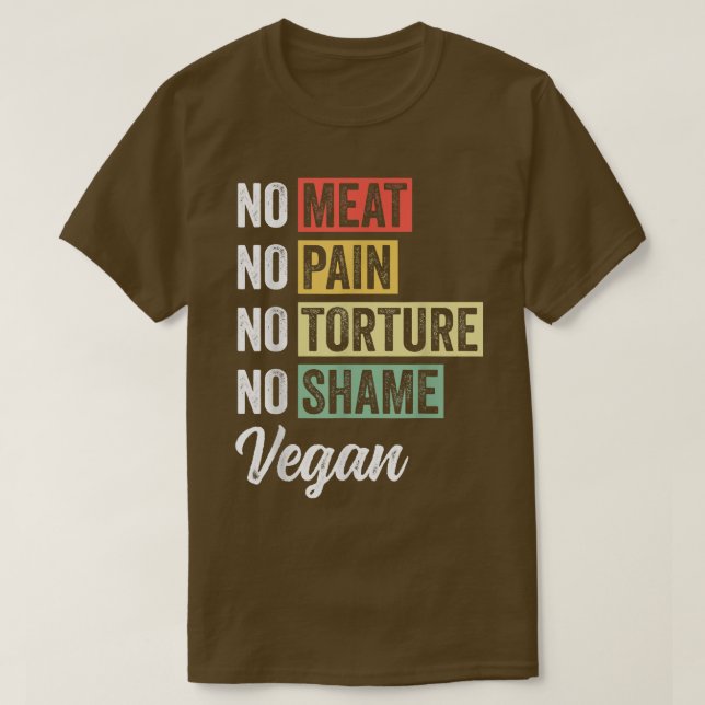 T-shirt Pas de viande pas de douleur pas de torture pas de (Design devant)
