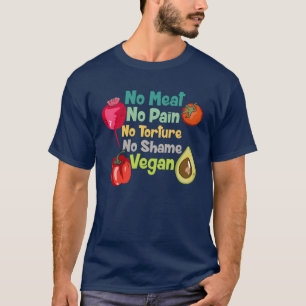 T-shirt Pas de viande pas de douleur Vegan dire