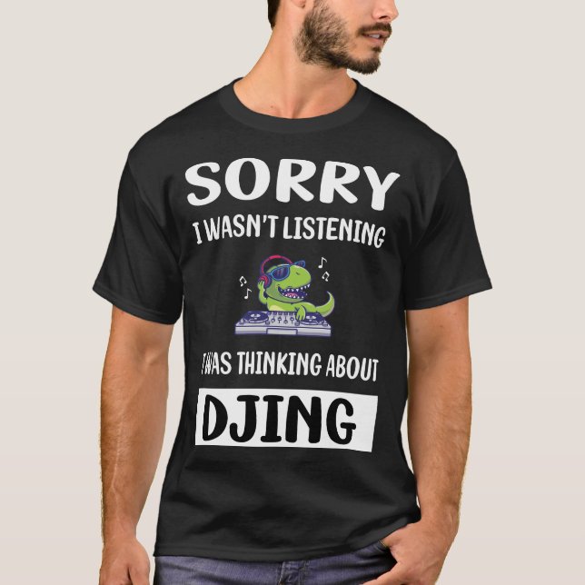 T-shirt Pas d'écoute Djing DJ Disc Jockey Deejay (Devant)