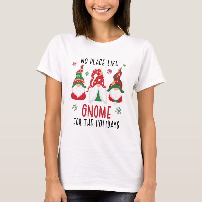 T-shirt Pas D'Endroit Comme Gnome Pour Les Fêtes Noël (Devant)
