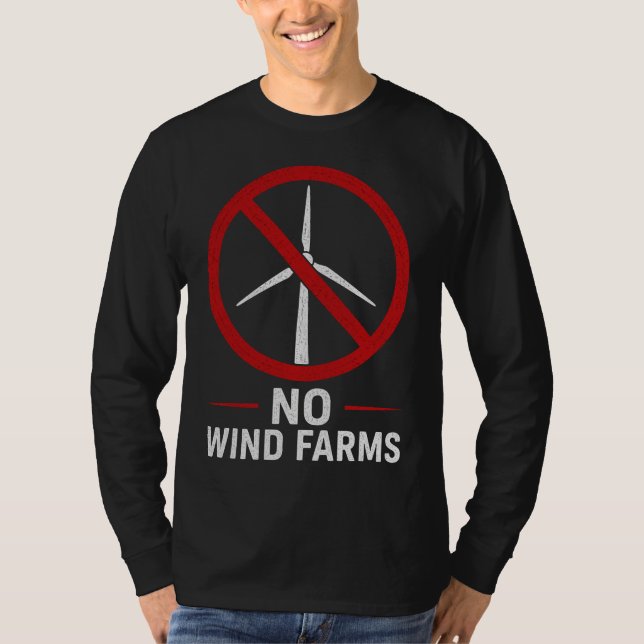 T-shirt Pas d'éoliennes - Pas de parcs éoliens (Devant)