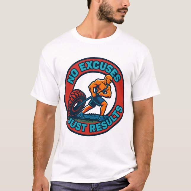 T-shirt Pas D'Excuses, Juste Des Résultats - Hardcore Gym  (Devant)