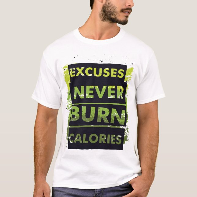 T-shirt Pas d'Excuses, juste des résultats" - Motivational (Devant)