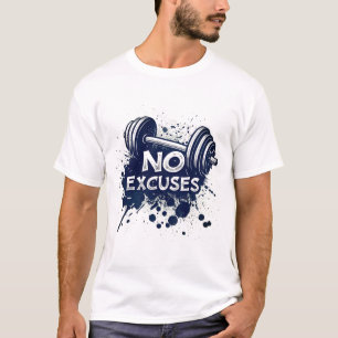 T-Shirt « Pas d'excuses » – Typographie motivante