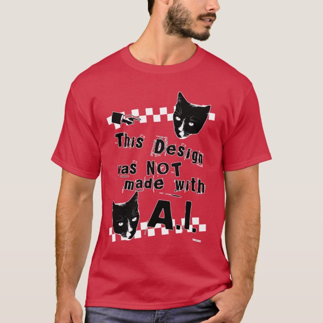 T-shirt Pas d'intelligence artificielle Design Style authe (Devant)