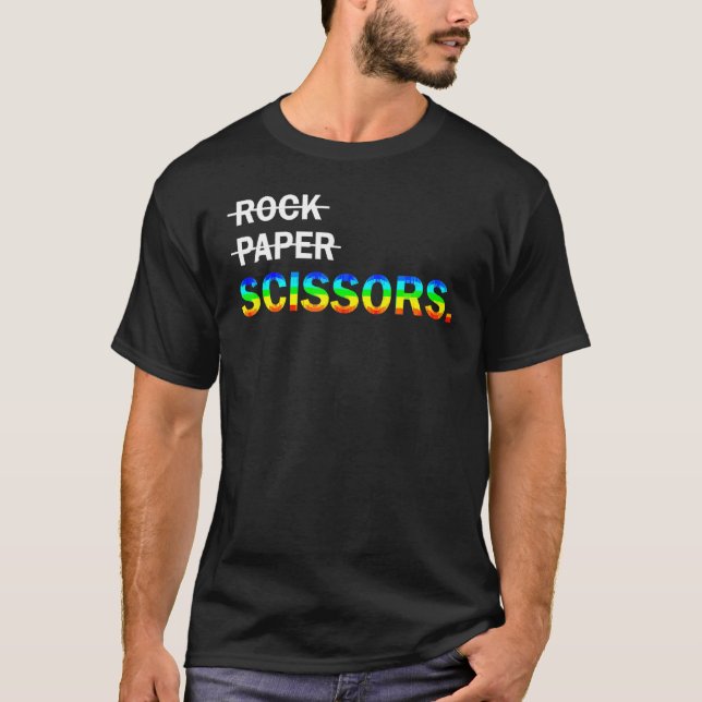 T-shirt Pas du papier rock C'est des ciseaux Lgbt Lesbians (Devant)