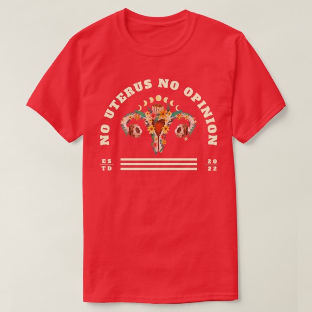 T-shirt Pas d'utérus, pas d'opinion (Design devant)