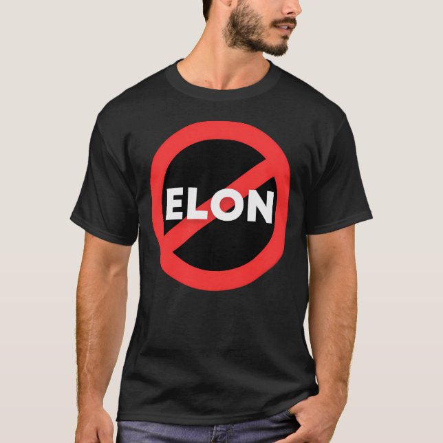 T-shirt Pas Elon ! Sticker rond anti-Elon Musk Bumper (Devant)