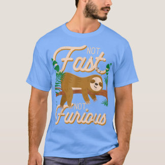 T-shirt Pas Fast Pas Furious Funny mignon Lazy Sloth2586