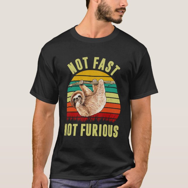 T-shirt Pas Fast Pas Furious Funny Sloth 120 (Devant)