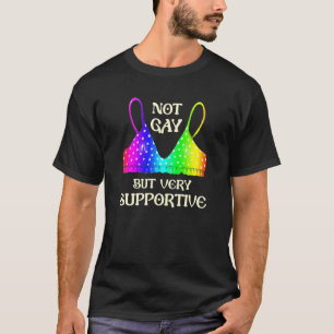 T-shirt Pas Gay Mais Très Supporté Gay Lgbt Fierté Fun Str