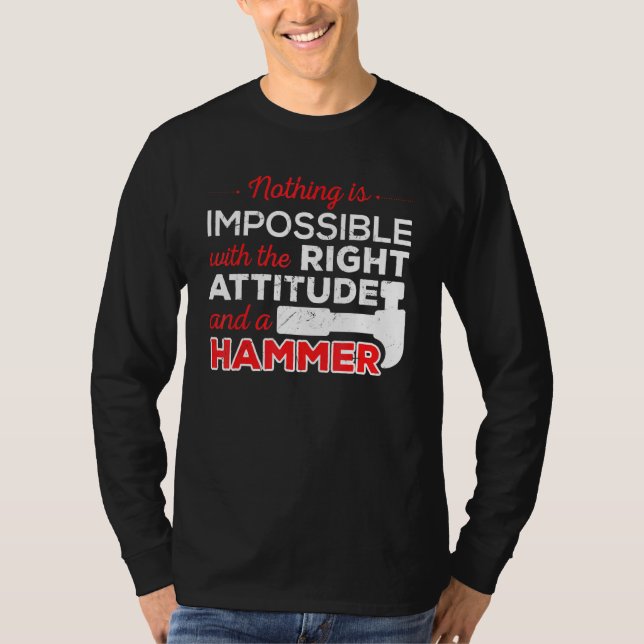 T-shirt Pas Impossible Attitude Marcheur de construction (Devant)