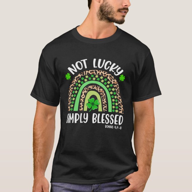 T-shirt Pas Lucky Simplement Béni Christian Rainbow St Par (Devant)