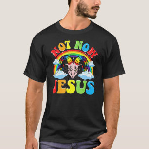 T-shirt Pas maintenant Jésus - Satan Religion Non-Croyant