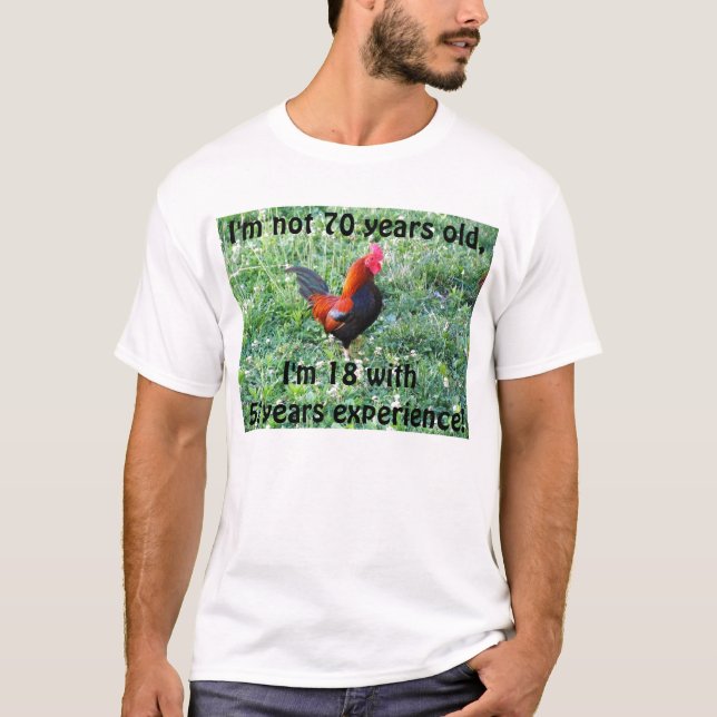 T-shirt "Pas qui vieille" chemise de coq (Devant)
