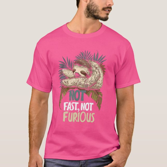 T-shirt Pas Rapide Pas Furieux Mignonne Lazy Sleeping Funn (Devant)