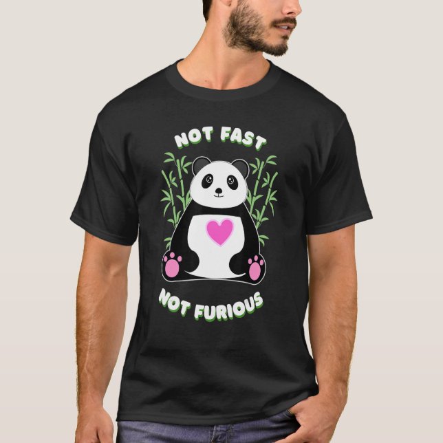 T-shirt Pas rapide pas furieux Panda Coeur de l'ours (Devant)